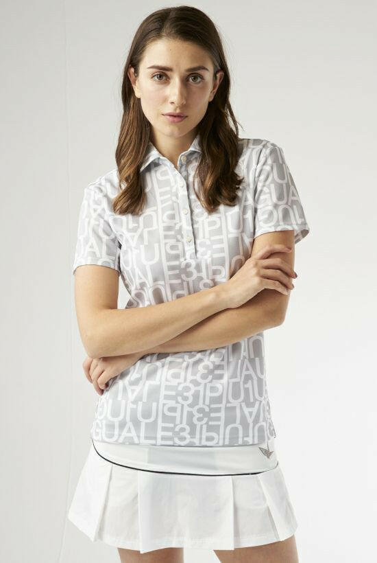 1PIU1UGUALE3 WOMENS BIG LOGO S/S POLO