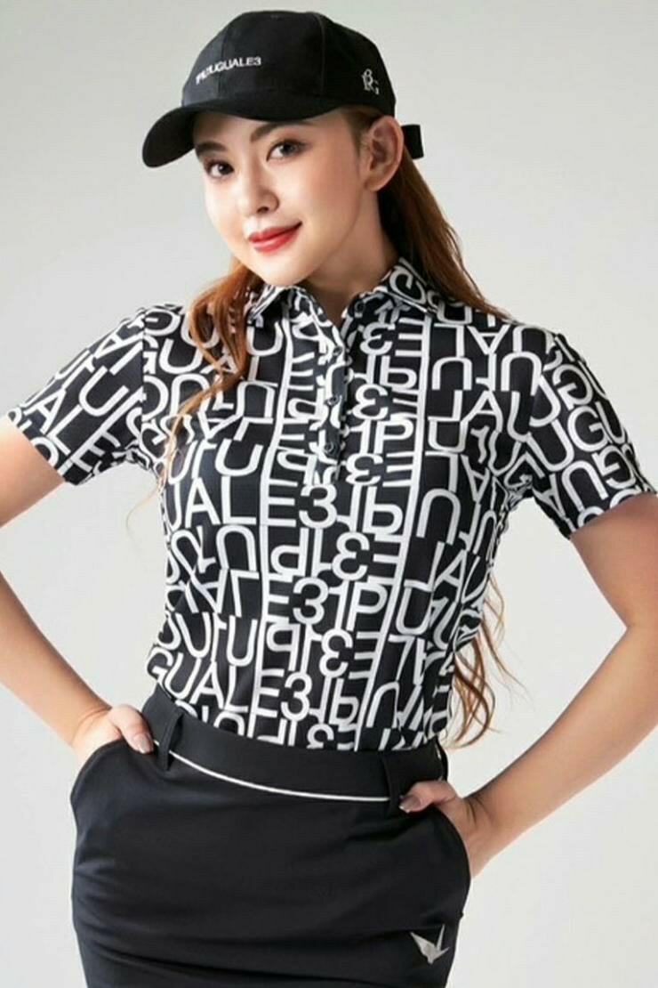 1PIU1UGUALE3 WOMENS BIG LOGO S/S POLO