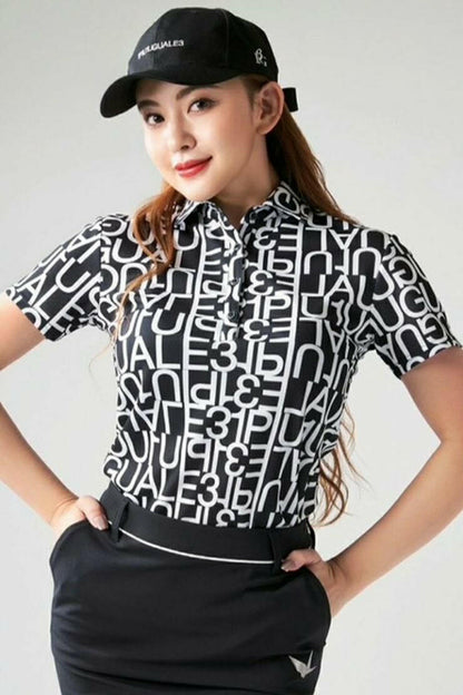 1PIU1UGUALE3 WOMENS BIG LOGO S/S POLO
