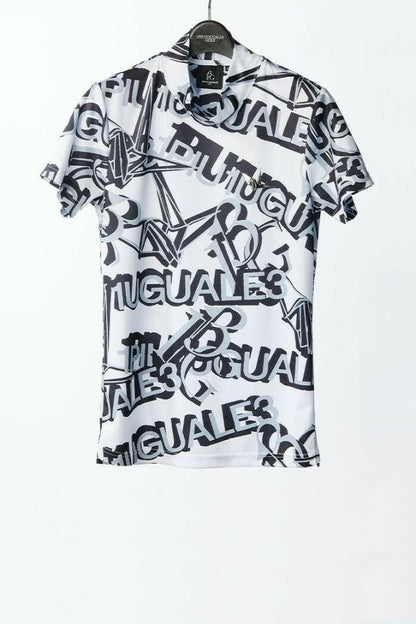 1PIU1UGUALE3 WOMENS ALL LOGO MIX S/S MOCK