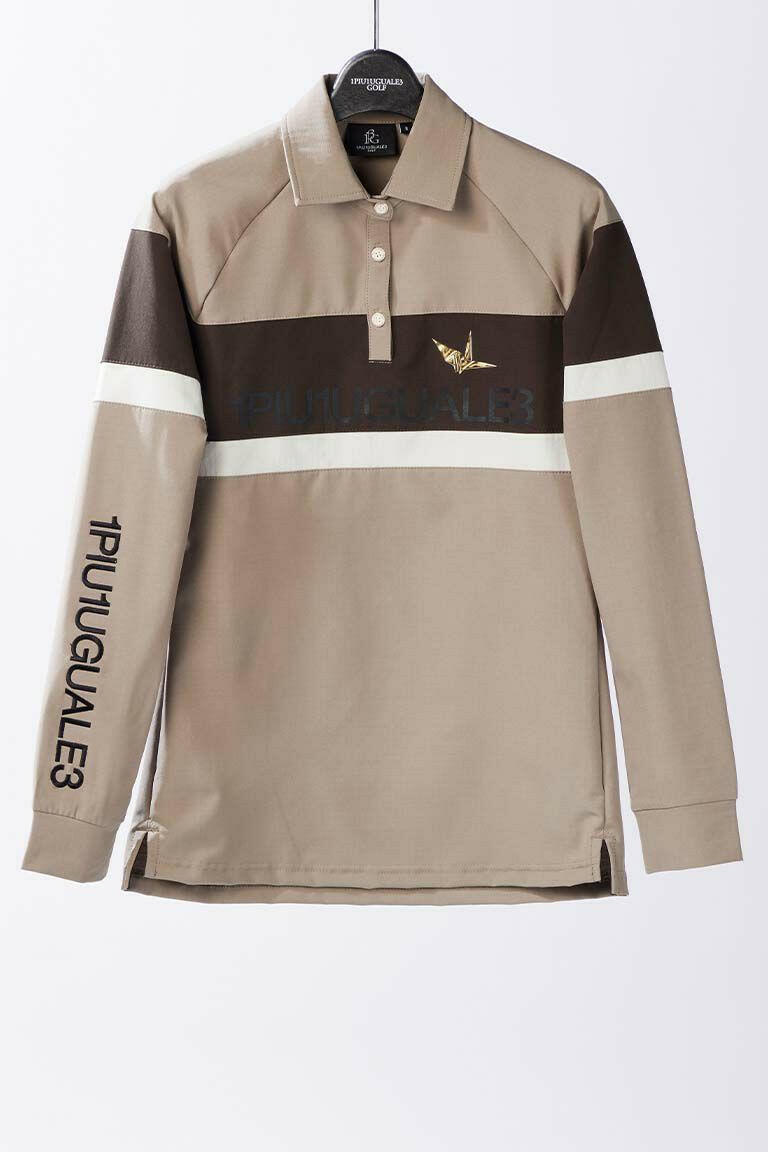 1PIU1UGUALE3 WOMENS L/S POLO SIDE SWITCH