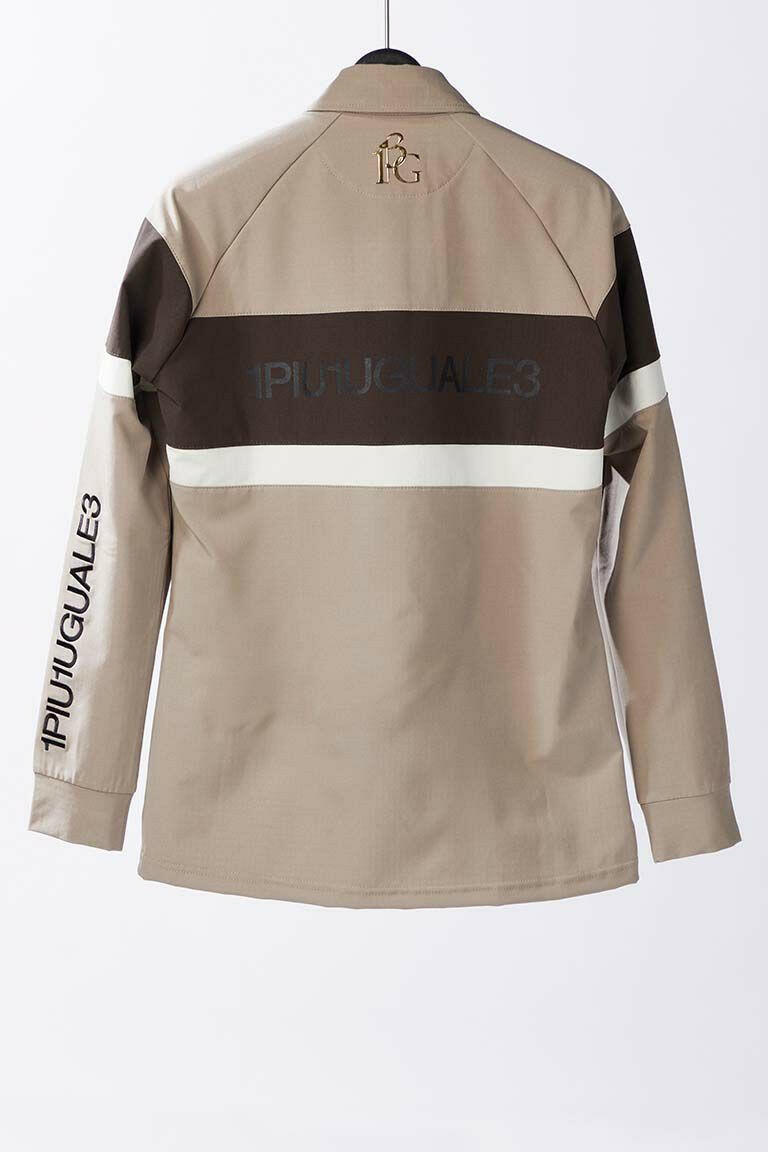 1PIU1UGUALE3 WOMENS L/S POLO SIDE SWITCH