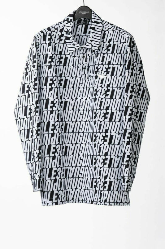 1PIU1UGUALE3 MENS L/S POLO DIAGONAL FULL LOGO