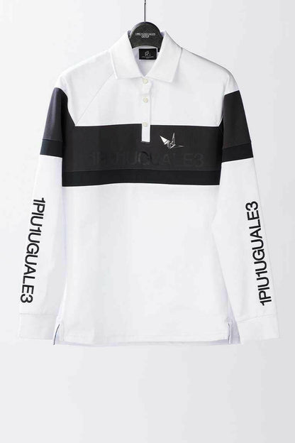 1PIU1UGUALE3 WOMENS L/S POLO SIDE SWITCH