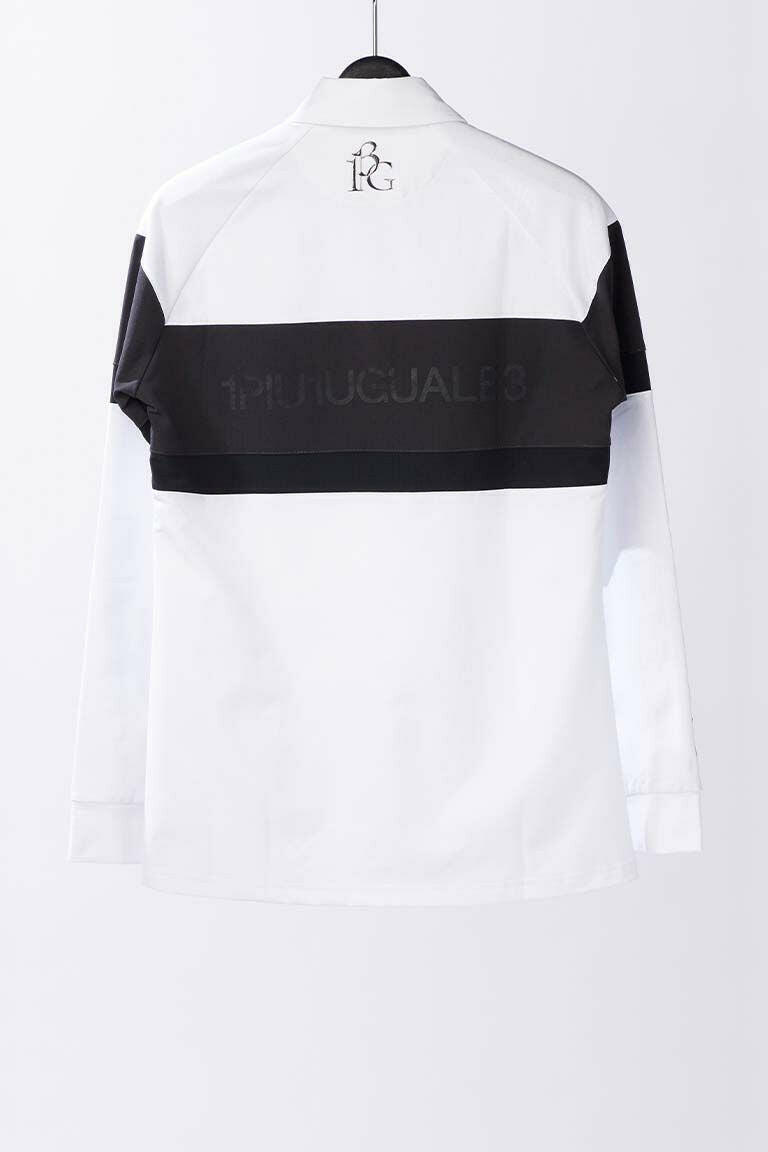1PIU1UGUALE3 WOMENS L/S POLO SIDE SWITCH