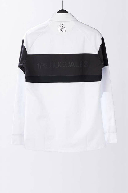 1PIU1UGUALE3 WOMENS L/S POLO SIDE SWITCH
