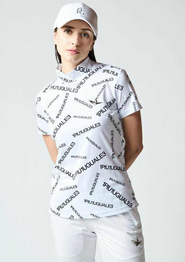 1PIU1UGUALE3 WOMENS RANDOM 1PIU1UGUALE3 LOGO S/S MOCK