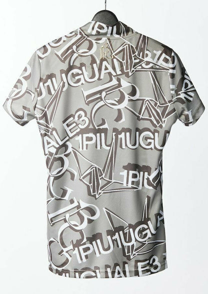1PIU1UGUALE3 WOMENS ALL LOGO MIX S/S MOCK