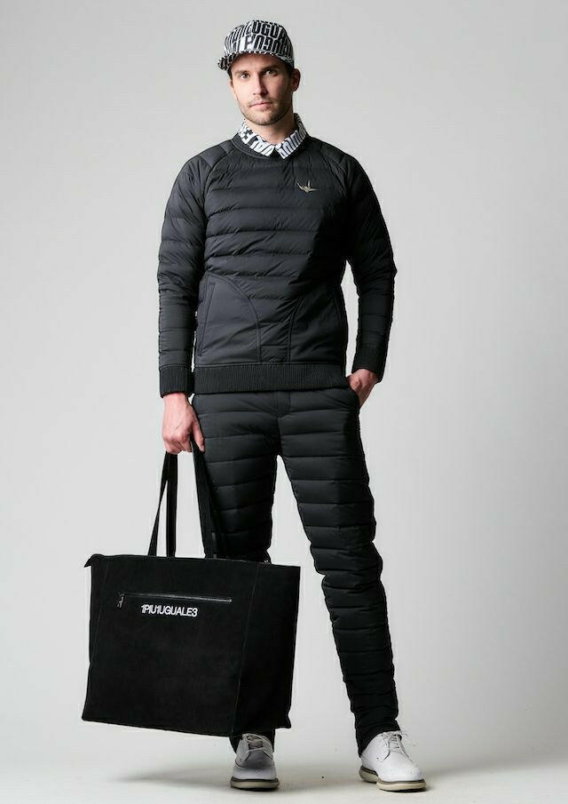 1PIU1UGUALE3 MENS DOWN BLACK ZIP PANTS