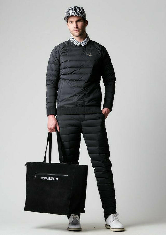 1PIU1UGUALE3 MENS DOWN BLACK ZIP PANTS