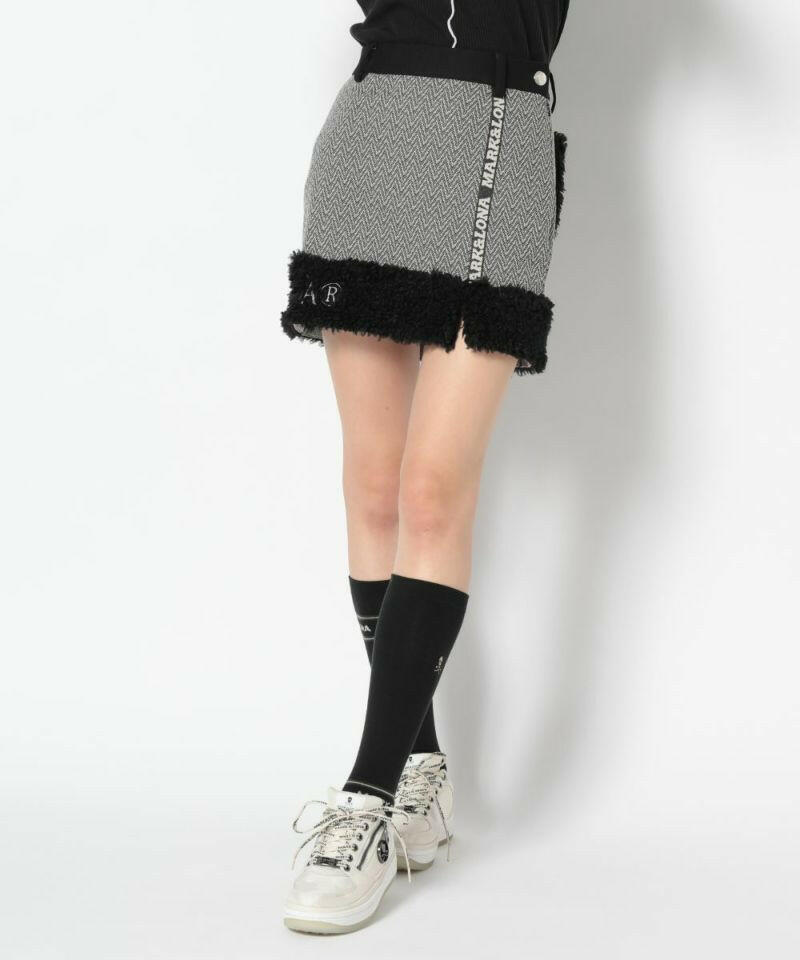 MARK&LONA WOMENS Lexa Fur Trim Skirt
