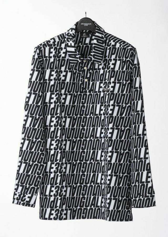 1PIU1UGUALE3 MENS DIAGONAL FULL LOGO POLO L/S