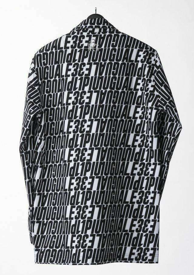 1PIU1UGUALE3 MENS DIAGONAL FULL LOGO POLO L/S