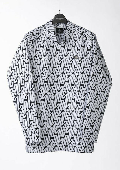 1PIU1UGUALE3 MENS 113G DIGITAL FULL LOGO MOCK