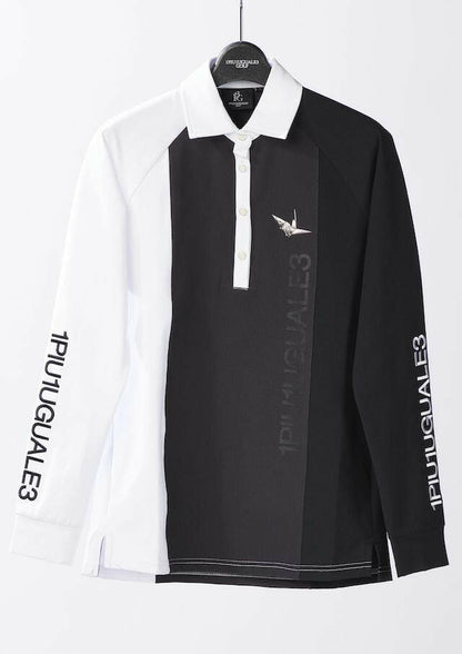 1PIU1UGUALE3 WOMENS 113 GOLF L/S POLO STRIPE SWITCH