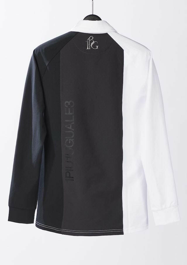 1PIU1UGUALE3 WOMENS 113 GOLF L/S POLO STRIPE SWITCH