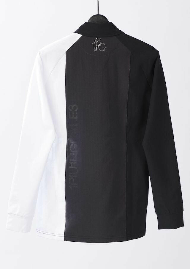 1PIU1UGUALE3 WOMENS 113 GOLF L/S POLO STRIPE SWITCH