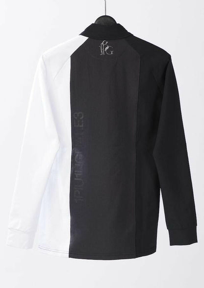 1PIU1UGUALE3 WOMENS 113 GOLF L/S POLO STRIPE SWITCH