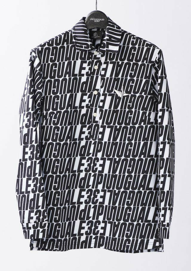 1PIU1UGUALE3 WOMENS 113 GOLF L/S POLO DIAGONAL FULL LOGO