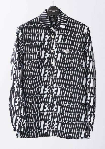 1PIU1UGUALE3 WOMENS 113 GOLF L/S POLO DIAGONAL FULL LOGO