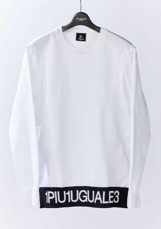 1PIU1UGUALE3 MENS 113 GOLF CREW NECK KNIT LOGO RIB