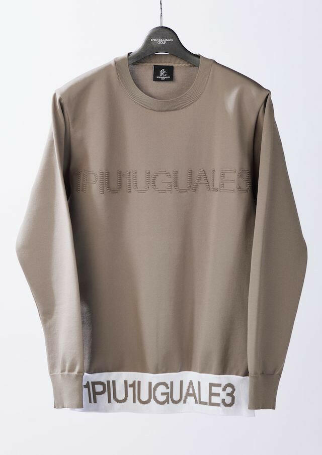 1PIU1UGUALE3 MENS 113 GOLF CREW NECK KNIT LOGO RIB