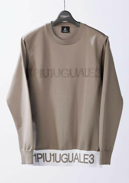 1PIU1UGUALE3 MENS 113 GOLF CREW NECK KNIT LOGO RIB