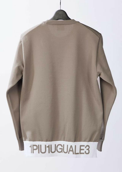 1PIU1UGUALE3 MENS 113 GOLF CREW NECK KNIT LOGO RIB