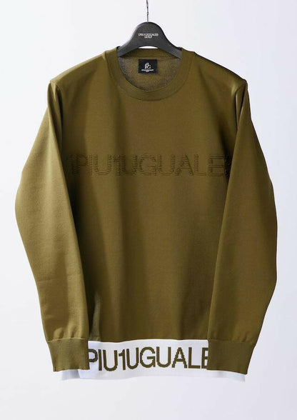 1PIU1UGUALE3 MENS 113 GOLF CREW NECK KNIT LOGO RIB