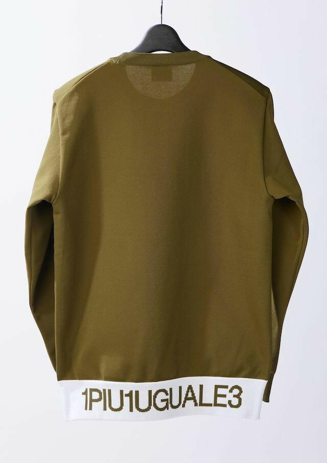 1PIU1UGUALE3 MENS 113 GOLF CREW NECK KNIT LOGO RIB