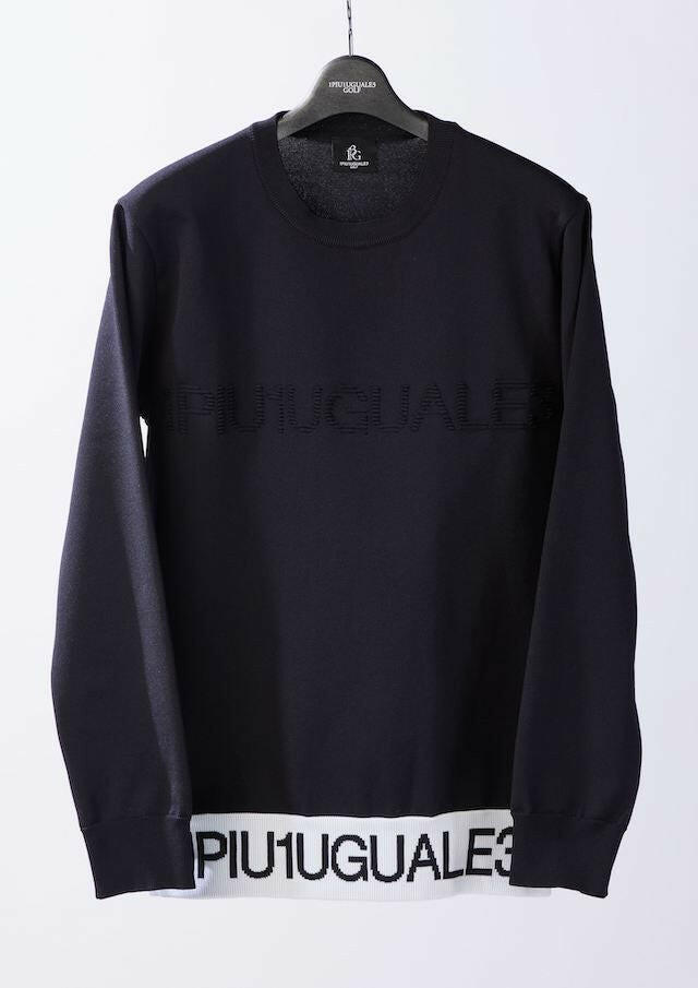 1PIU1UGUALE3 MENS 113 GOLF CREW NECK KNIT LOGO RIB