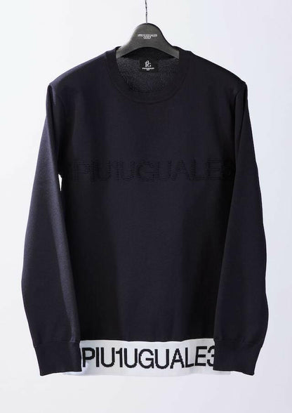 1PIU1UGUALE3 MENS 113 GOLF CREW NECK KNIT LOGO RIB