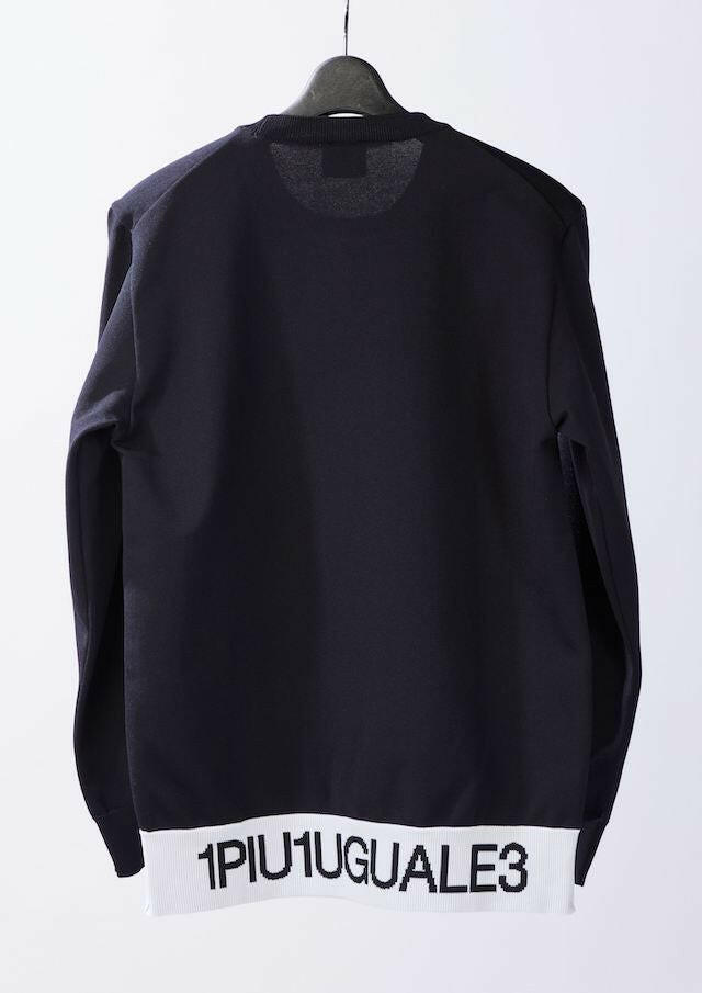 1PIU1UGUALE3 MENS 113 GOLF CREW NECK KNIT LOGO RIB