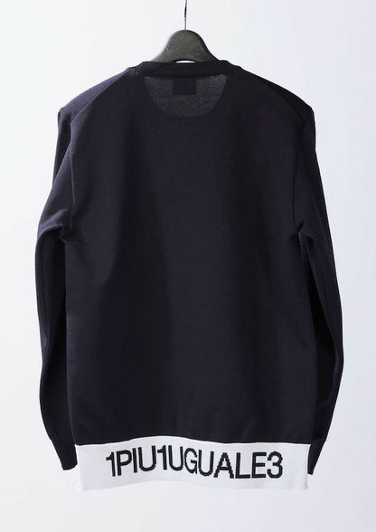 1PIU1UGUALE3 MENS 113 GOLF CREW NECK KNIT LOGO RIB