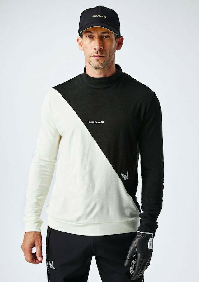 1PIU1UGUALE3 MENS ADP L/S DIAGONAL MOCK