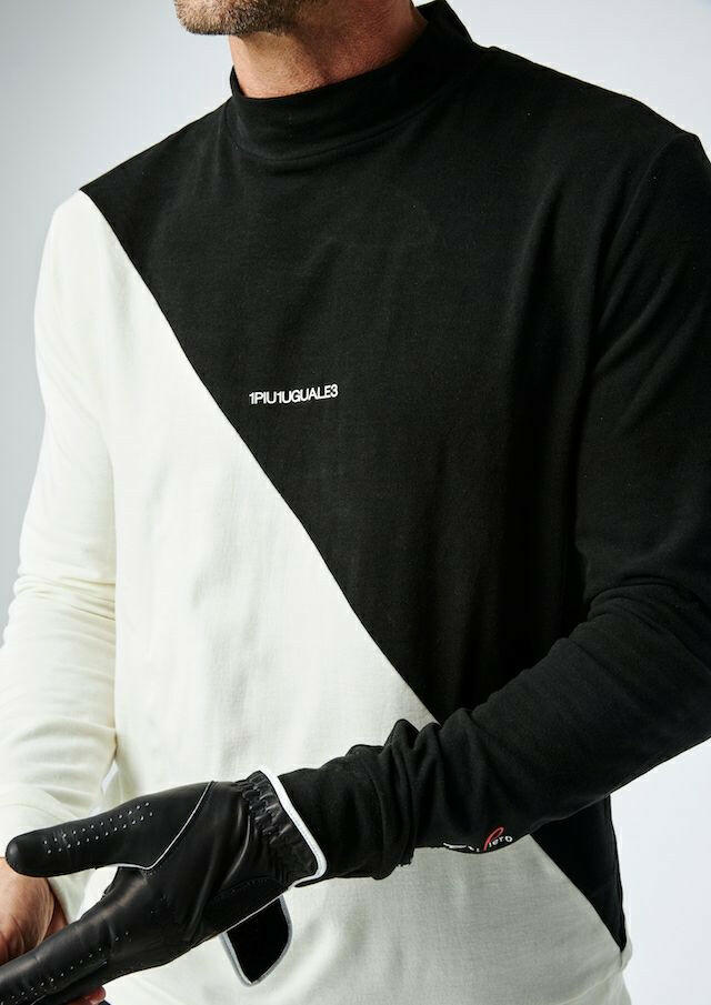 1PIU1UGUALE3 MENS ADP L/S DIAGONAL MOCK