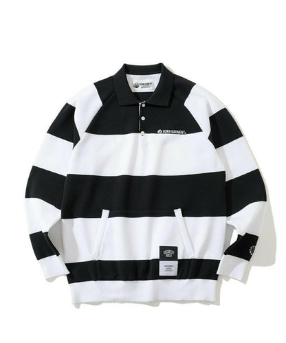 HORN GARMENT MENS Port Border Knit Polo