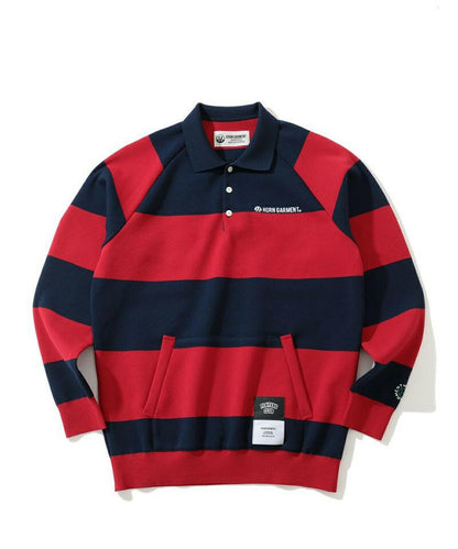 HORN GARMENT MENS Port Border Knit Polo
