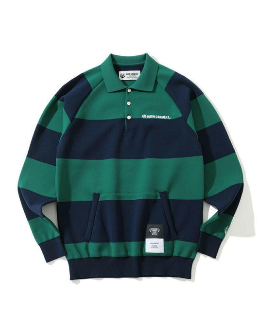 HORN GARMENT MENS Port Border Knit Polo