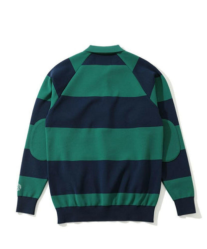 HORN GARMENT MENS Port Border Knit Polo