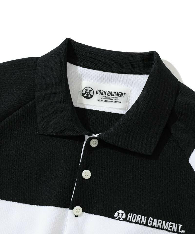 HORN GARMENT MENS Port Border Knit Polo