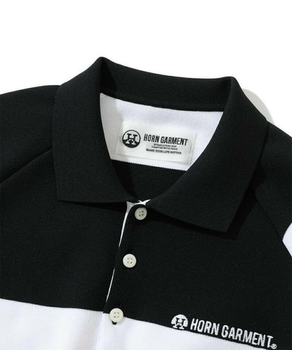 HORN GARMENT MENS Port Border Knit Polo