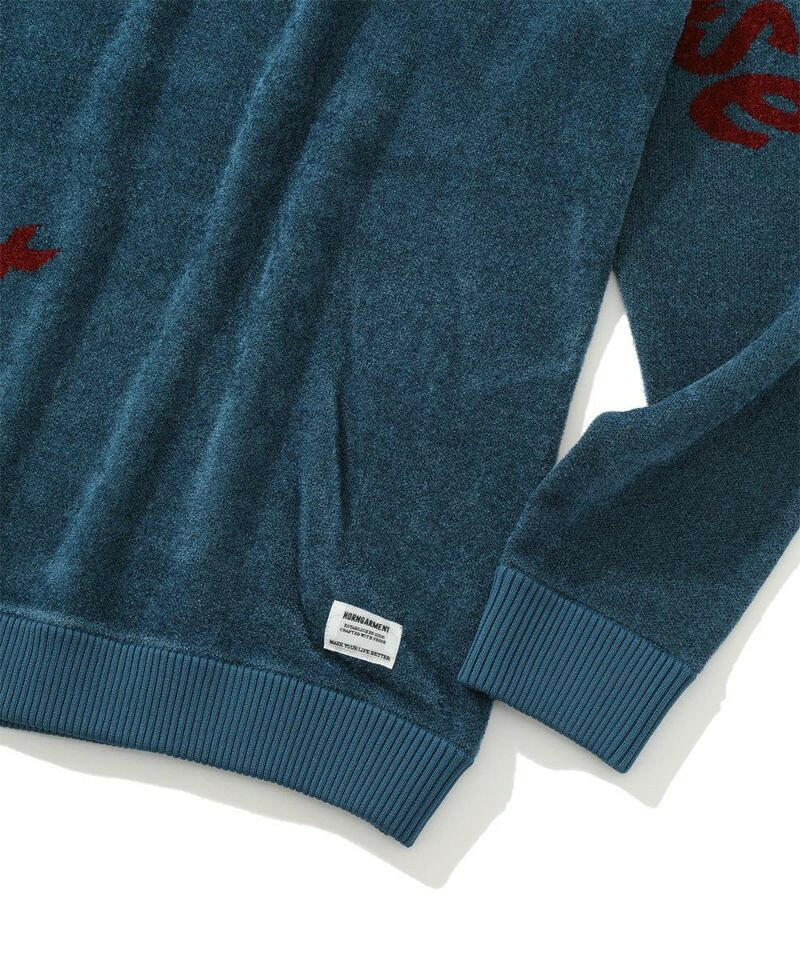 HORN GARMENT MENS Arch Velour Sweater