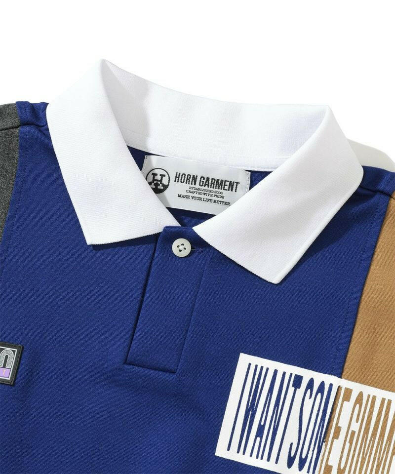 HORN GARMENT MENS Triplane Long Sleeve Polo