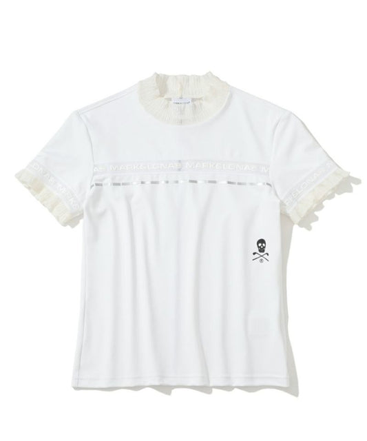 MARK&LONA WOMENS Trans Camo Shirring Mock