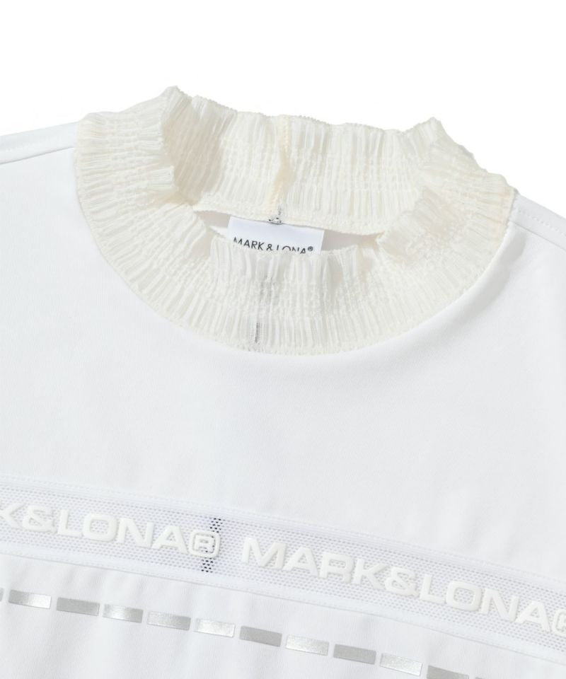 MARK&LONA WOMENS Trans Camo Shirring Mock