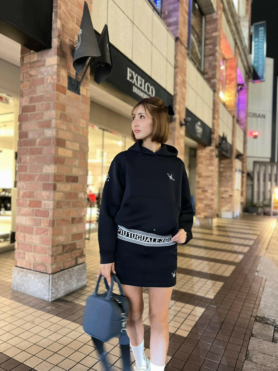 1PIU1UGUALE3 WOMENS LOGO RIB PULLOVER