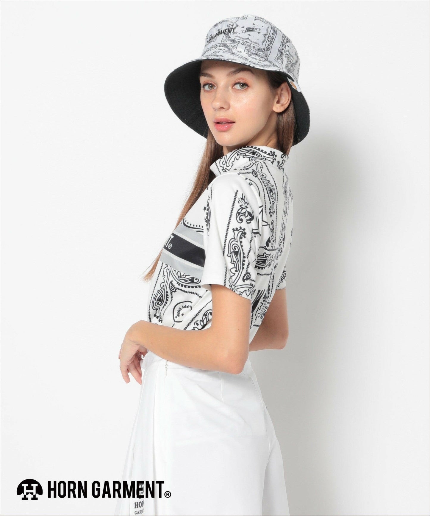 HORN GARMENT WOMENS Short Sleeve Mockneck(DE Limited)