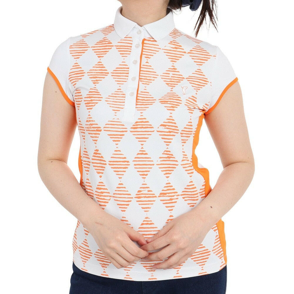 GOLFINO WOMENS NATURAL LIGHT CAP SLEEVE POLO