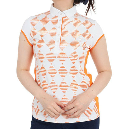 GOLFINO WOMENS NATURAL LIGHT CAP SLEEVE POLO